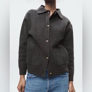 Zara Dark Gray Cardigan Sweater